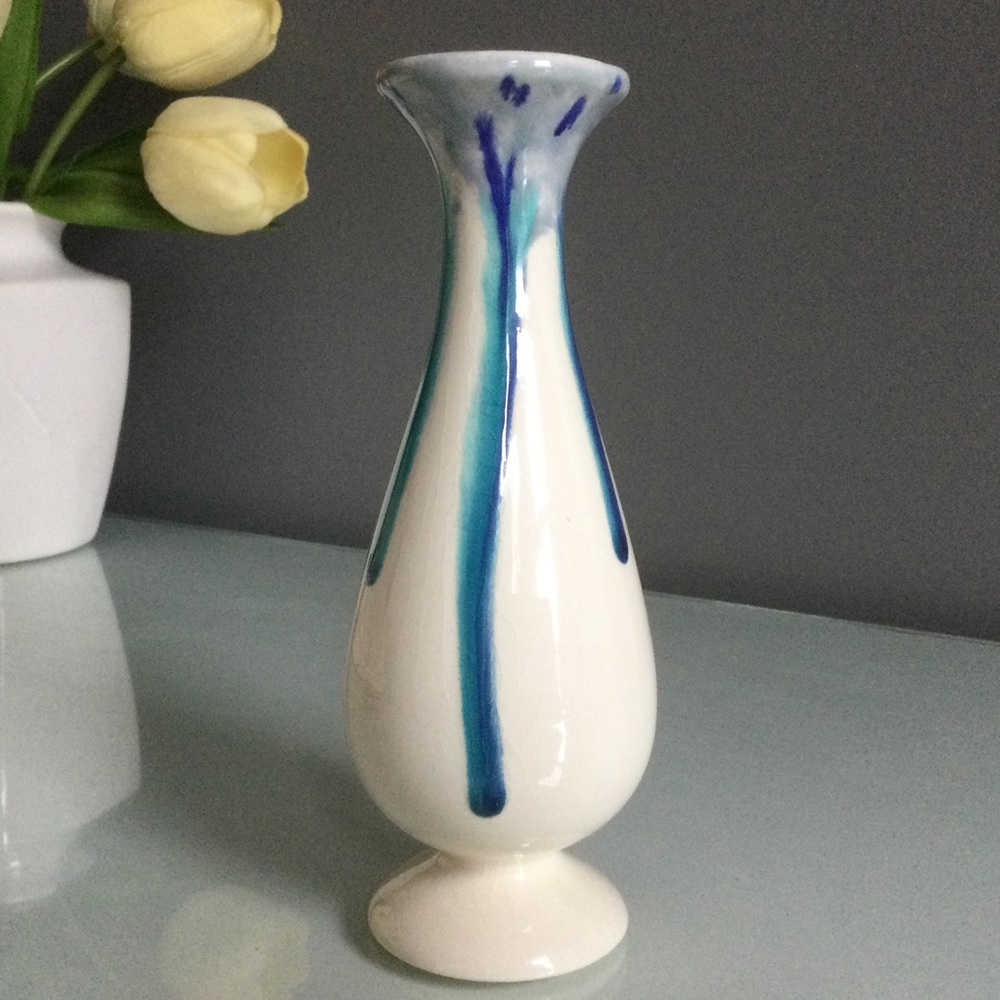 Vintage Drip Glaze Ceramic Bud Vase
